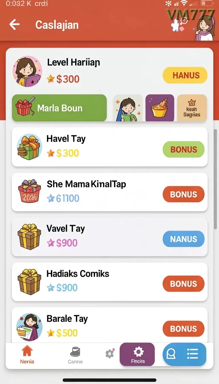 Cuplikan layar 666F — menu navigasi